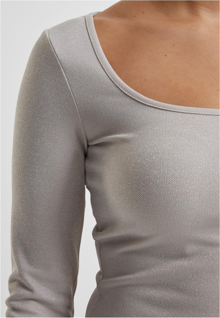 Ladies Glitter Square Neck Longsleeve - - TTUTB6996 - 308