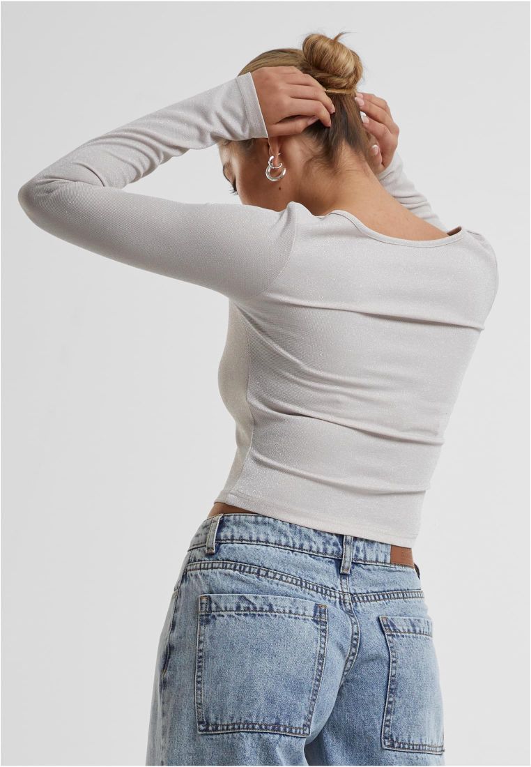 Ladies Glitter Square Neck Longsleeve - - TTUTB6996 - 306