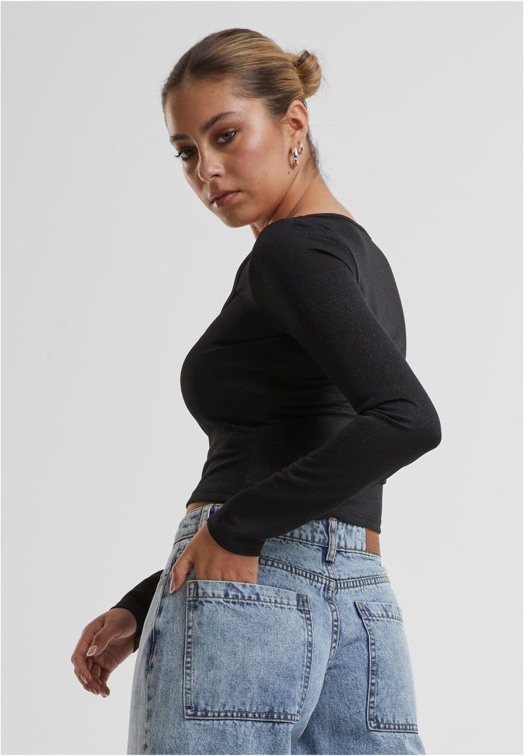 Ladies Glitter Square Neck Longsleeve - - TTUTB6996 - 4