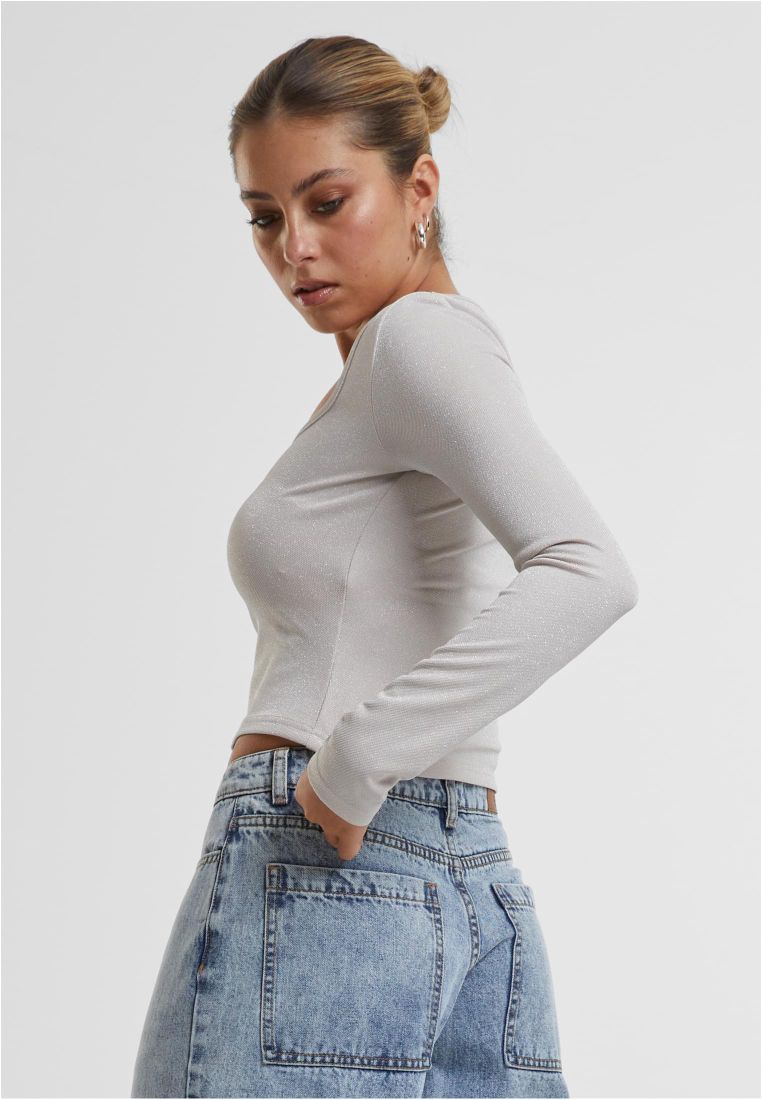 Ladies Glitter Square Neck Longsleeve - - TTUTB6996 - 305
