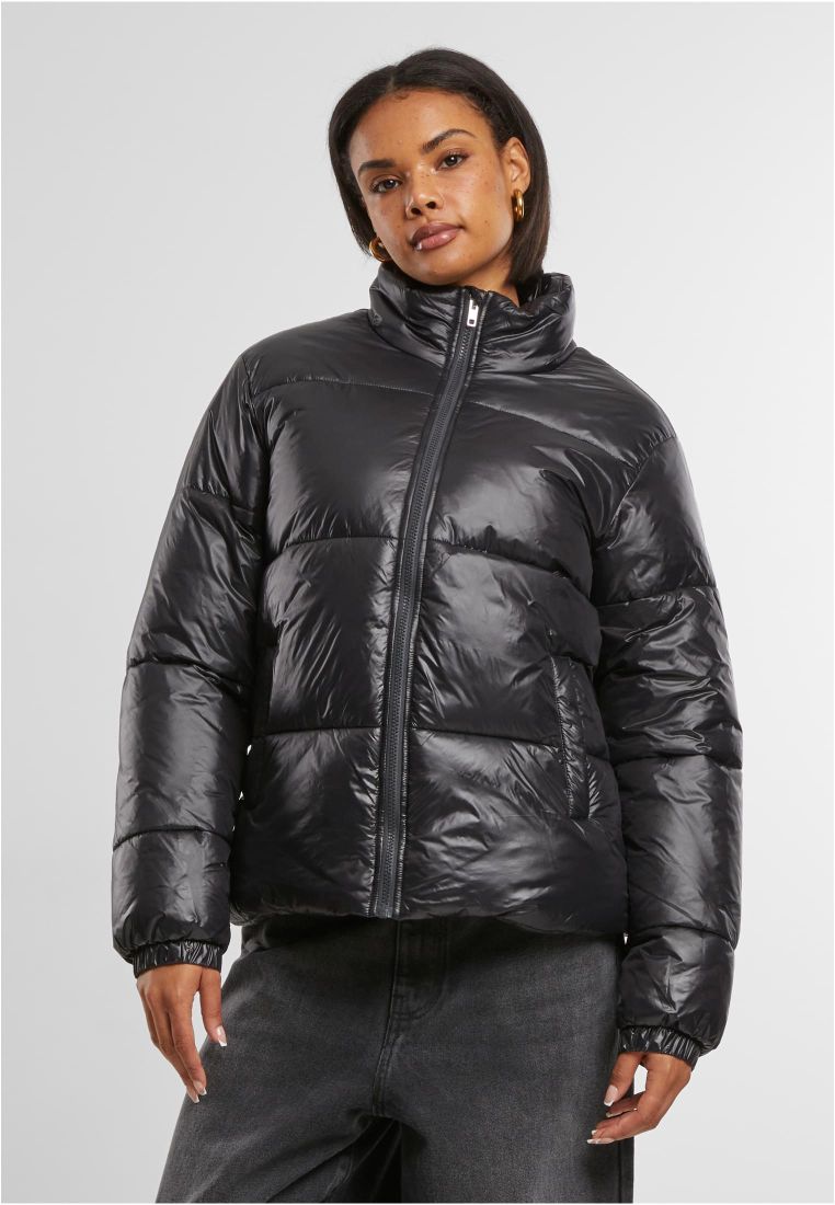 Ladies Recycled Short Shiny Puffer Jacke -  - TTUTB7003 - 31