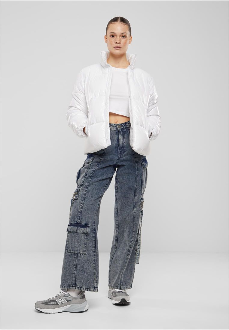 Ladies Recycled Short Shiny Puffer Jacke -  - TTUTB7003 - 7