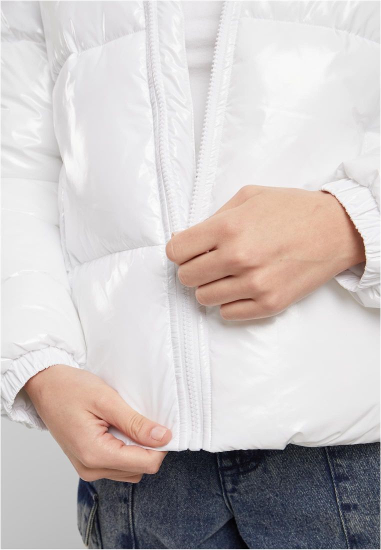 Ladies Recycled Short Shiny Puffer Jacke -  - TTUTB7003 - 10