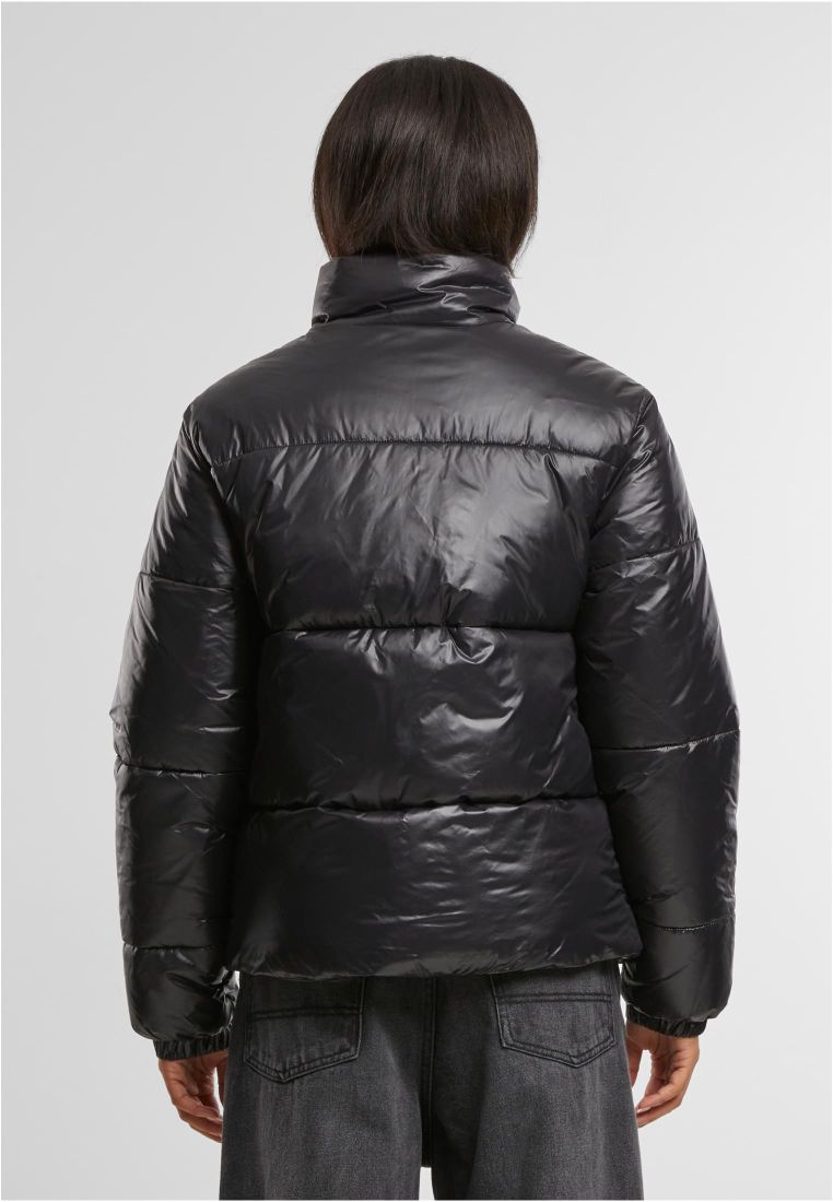 Ladies Recycled Short Shiny Puffer Jacke -  - TTUTB7003 - 35