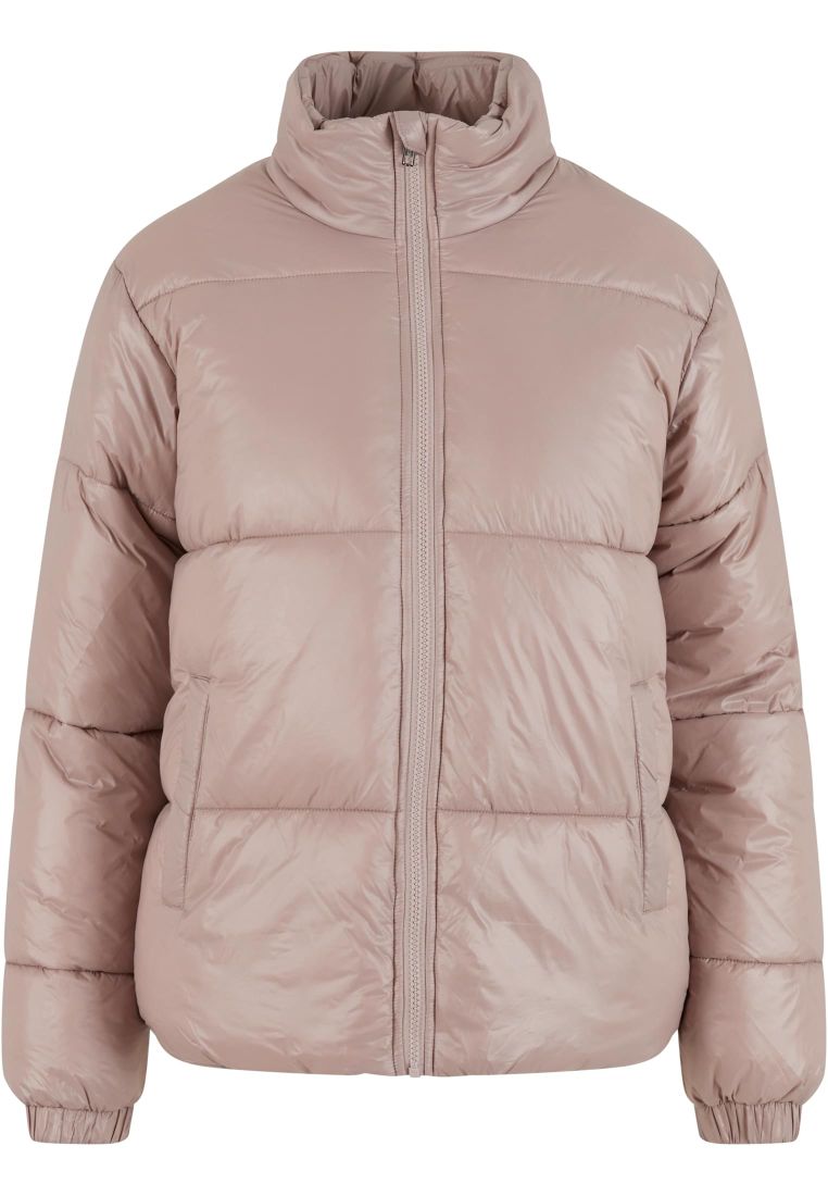 Ladies Recycled Short Shiny Puffer Jacke -  - TTUTB7003 - 579