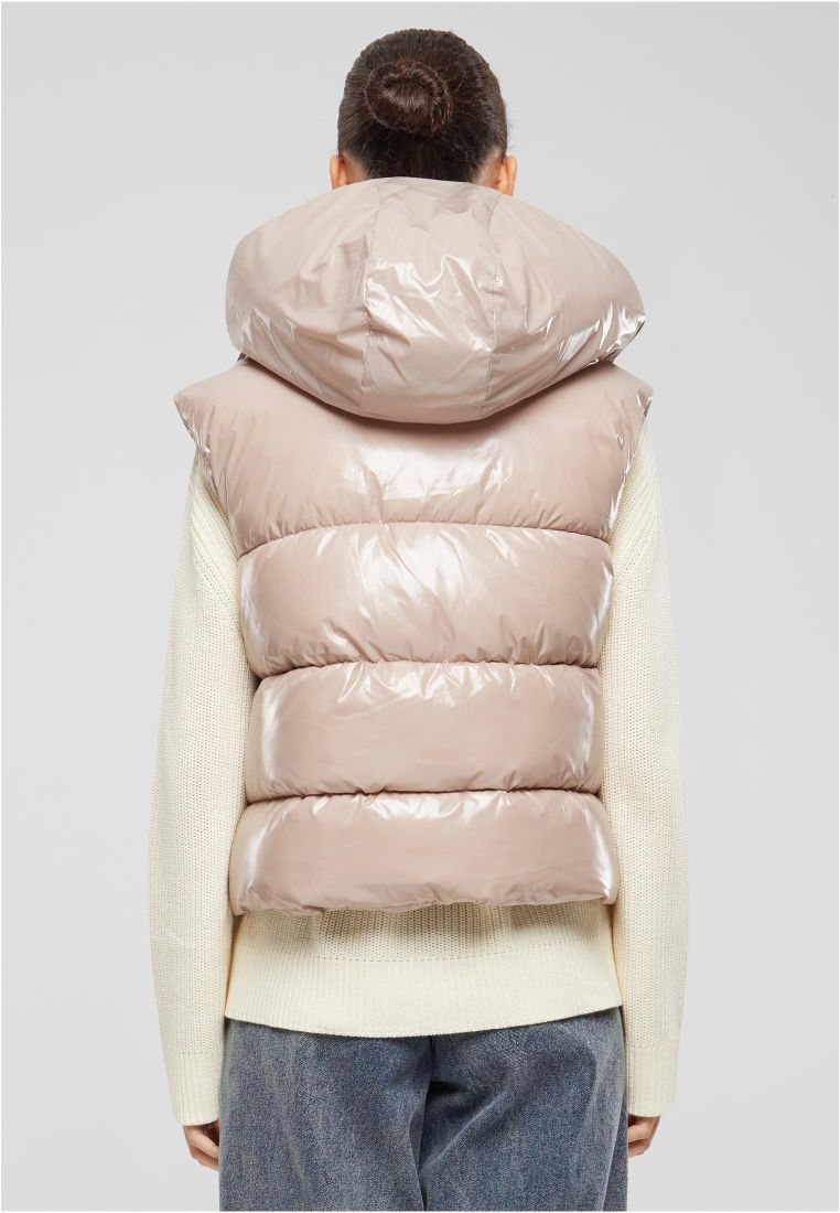 Ladies Recycled Shiny Puffer Vest with H - - TTUTB7004 - 576