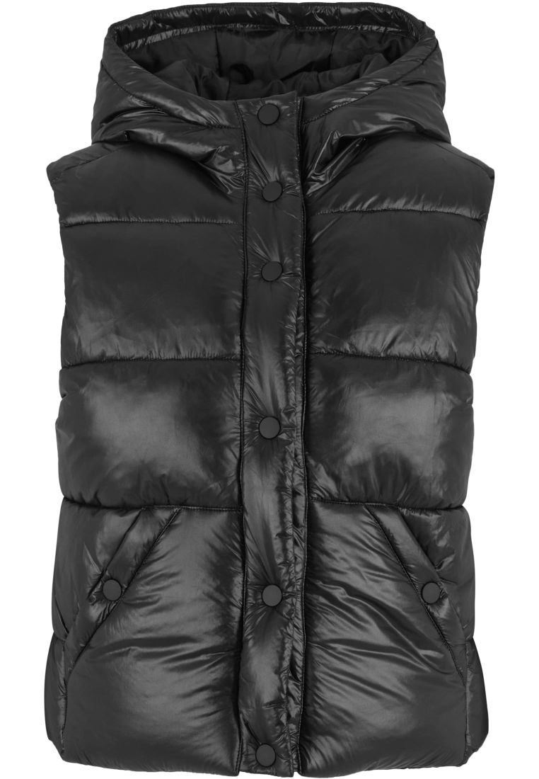 Ladies Recycled Shiny Puffer Vest with H - - TTUTB7004 - 32