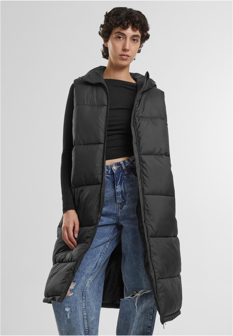 Ladies Long Hooded Puffer Vest -  - TTUTB7007 - 1
