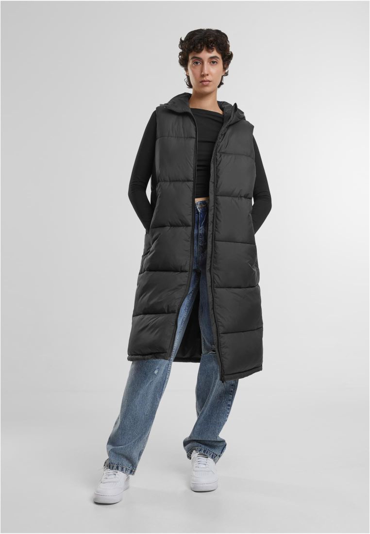 Ladies Long Hooded Puffer Vest - - TTUTB7007 - 5