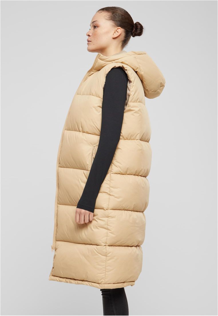 Ladies Long Hooded Puffer Vest - - TTUTB7007 - 305