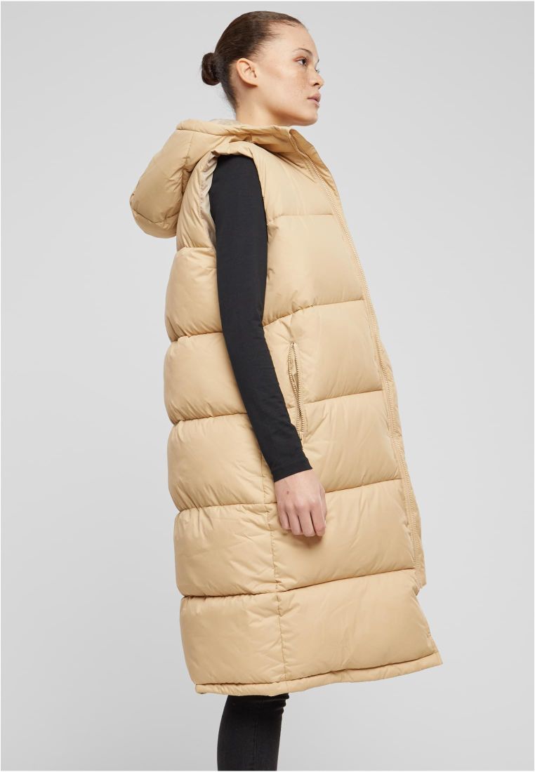 Ladies Long Hooded Puffer Vest - - TTUTB7007 - 307