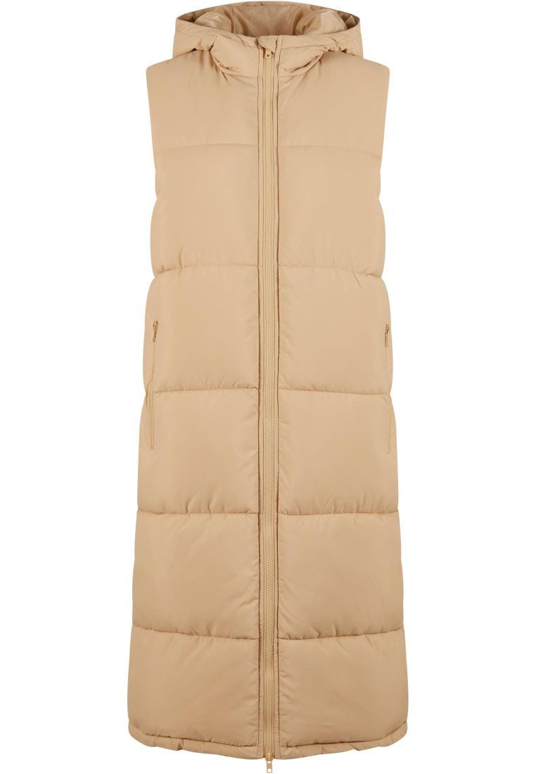 Ladies Long Hooded Puffer Vest - - TTUTB7007 - 302