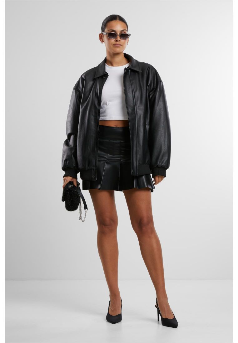 Ladies Synthetic Leather Pleated Skirt - - TTUTB7059 - 7