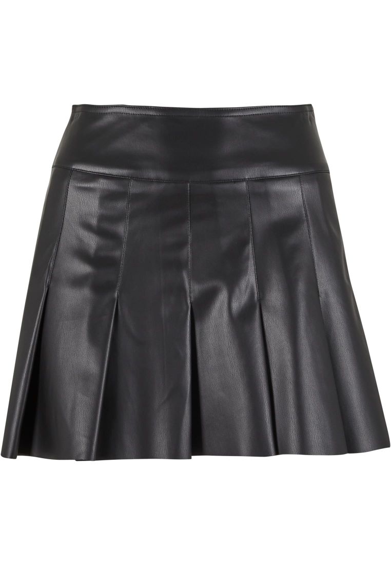 Ladies Synthetic Leather Pleated Skirt - - TTUTB7059 - 8