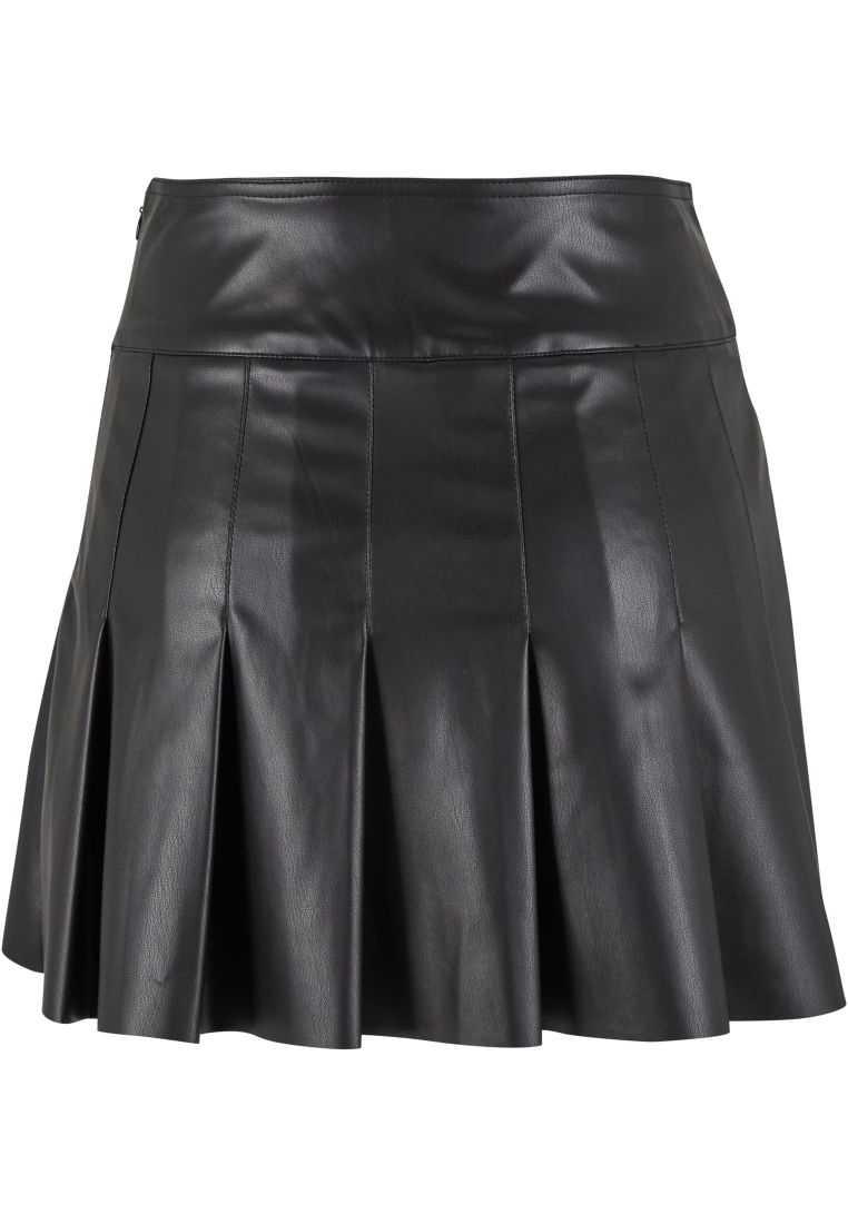 Ladies Synthetic Leather Pleated Skirt - - TTUTB7059 - 10