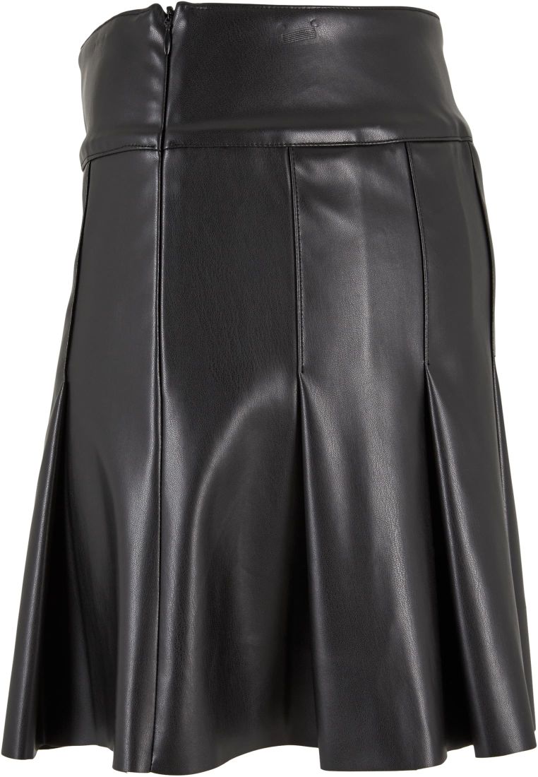 Ladies Synthetic Leather Pleated Skirt - - TTUTB7059 - 9