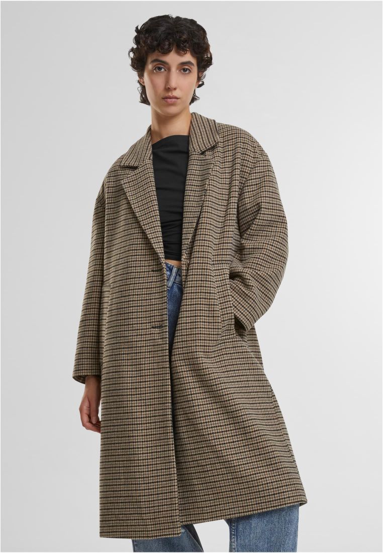 Ladies Oversized Plaid Coat -  - TTUTB7070 - 1