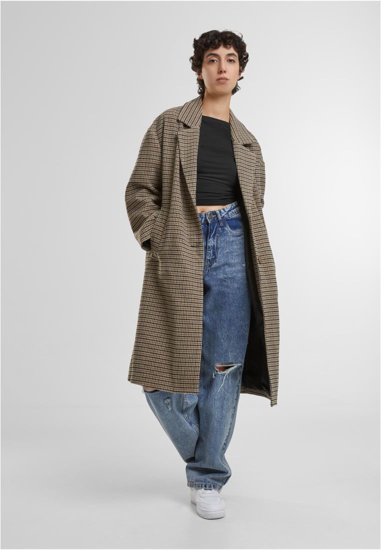 Ladies Oversized Plaid Coat -  - TTUTB7070 - 5