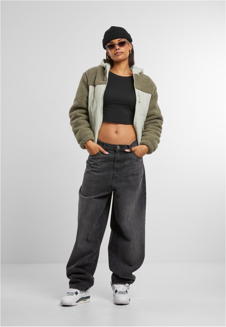 Ladies Sherpa Crinkle Nylon Mix Jacket - - TTUTB7071 - 577