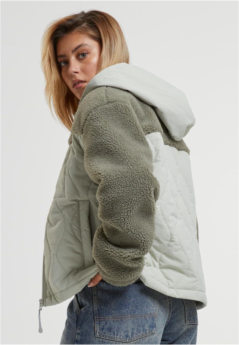 Ladies Sherpa Crinkle Nylon Mix Jacket - - TTUTB7071 - 575