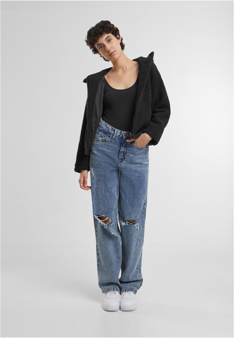 Ladies Short Hooded Sherpa Jacket - - TTUTB7072 - 5