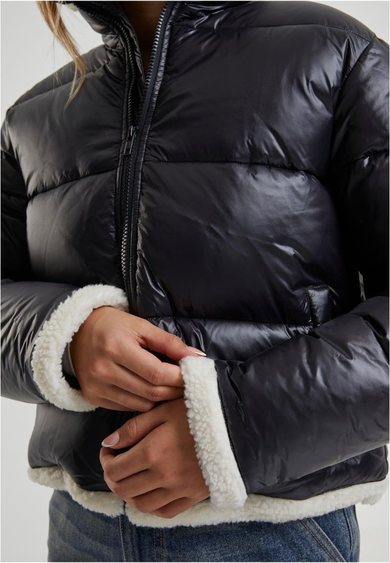 Ladies Recycled Shiny Puffer Sherpa Jack - Ladies Jackets - TTUTB7074 - 39