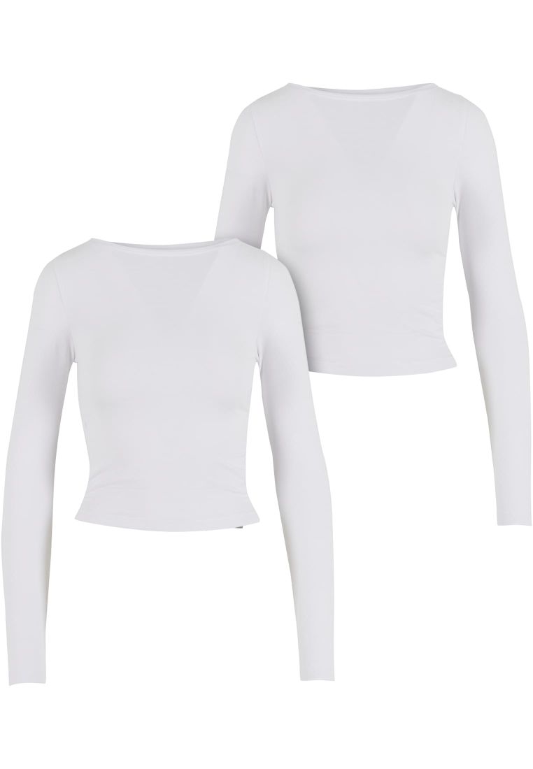 Ladies Ruffled Super Slim Longsleeve 2-P - - TTUTB7088A - 307