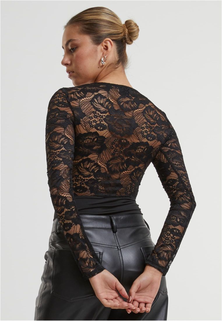 Ladies Round Neck Lace Body - - TTUTB7089 - 5