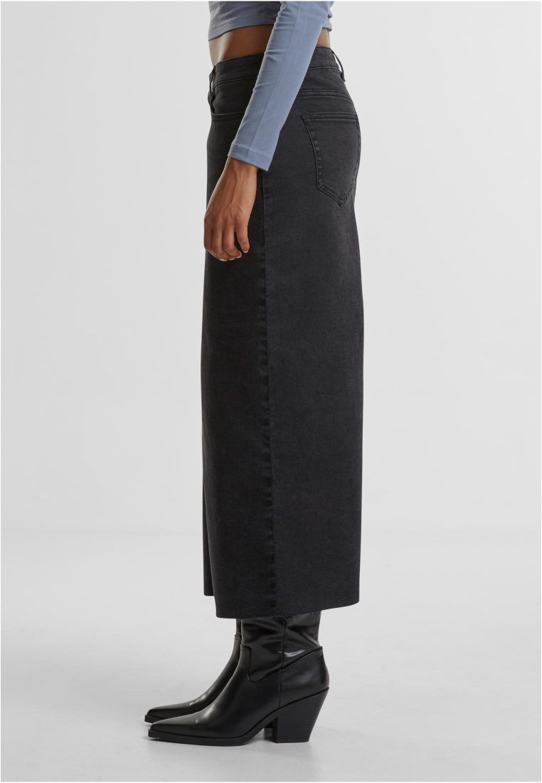 Ladies High Slit Denim Skirt -  - TTUTB7092 - 4