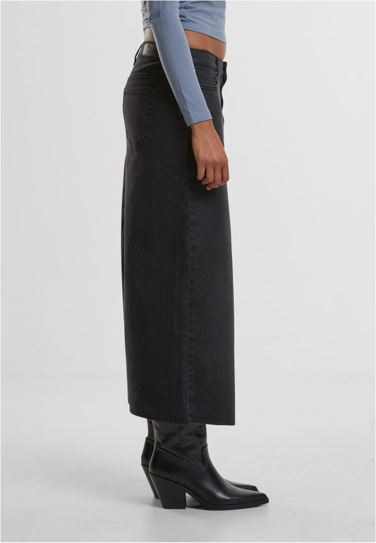 Ladies High Slit Denim Skirt - - TTUTB7092 - 6