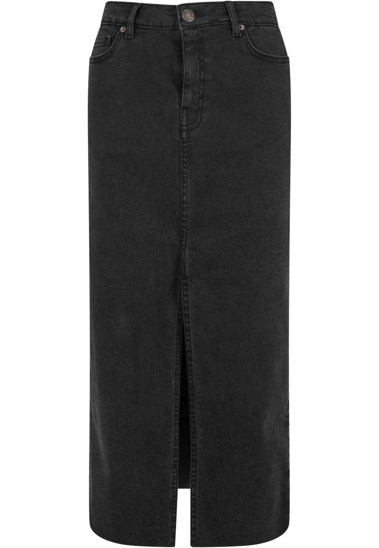 Ladies High Slit Denim Skirt - - TTUTB7092 - 7