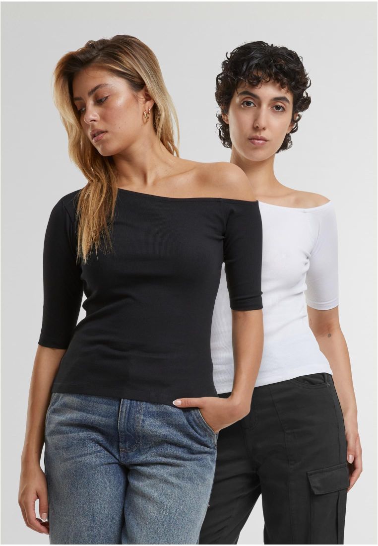 Ladies Organic Asymmetric Rib Tee 2-Pack - - TTUTB7096A - 34