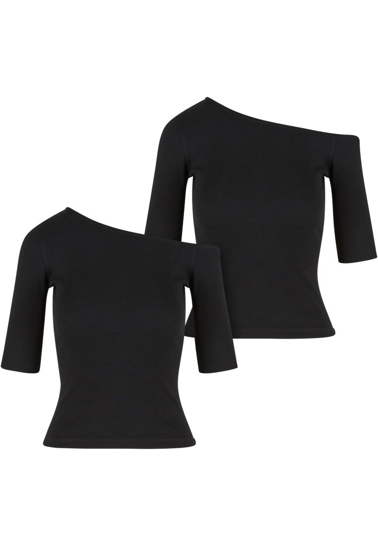 Ladies Organic Asymmetric Rib Tee 2-Pack - - TTUTB7096A - 7