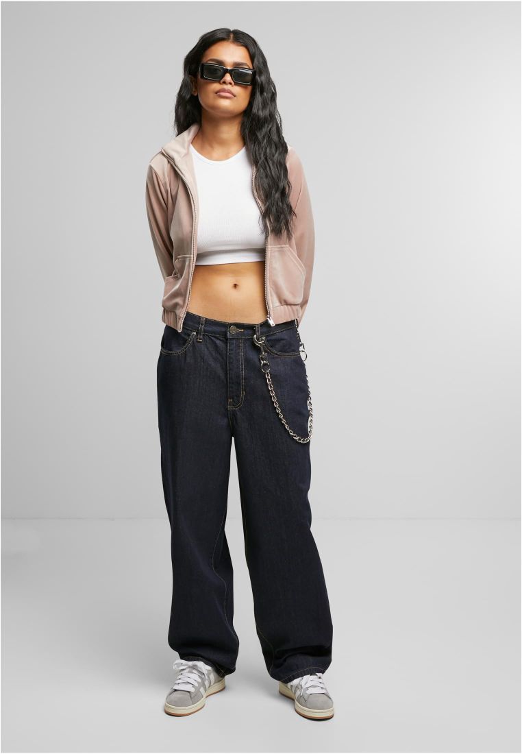 Ladies Short Velvet Track Jacket - Naisten Colleget ja Collegetakit - TTUTB7113 - 306