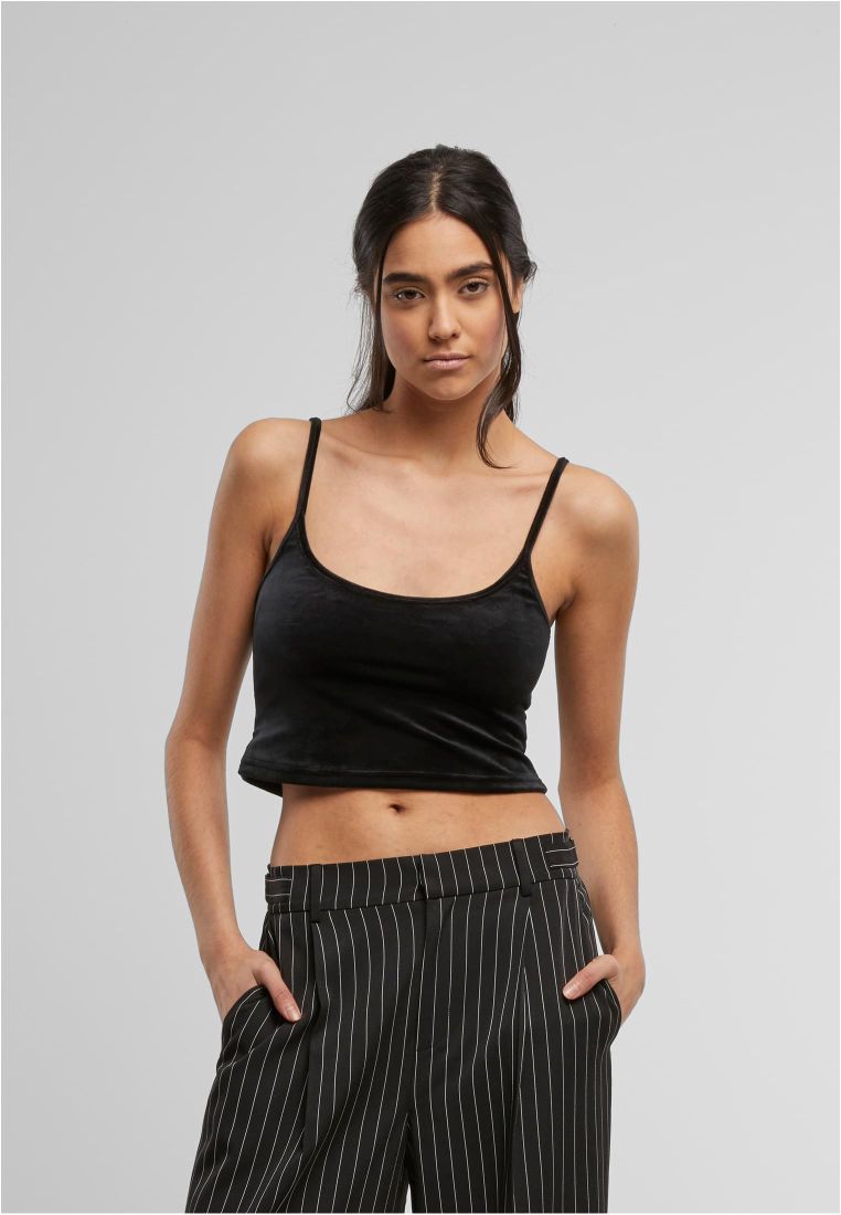 Ladies Short Velvet Top -  - TTUTB7115 - 1