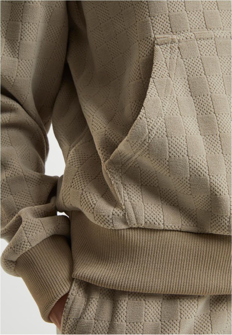 Ladies Jacquard Velvet Oversized Hoodie - - TTUTB7120 - 307