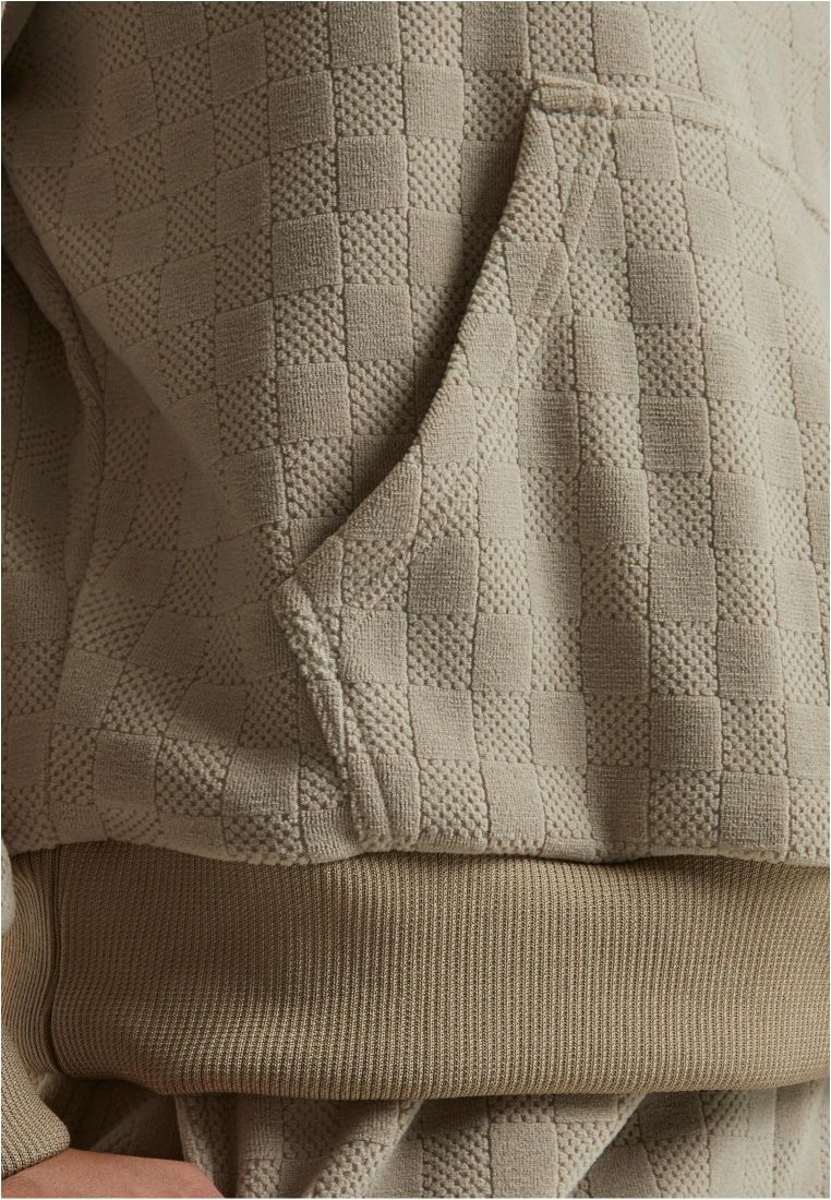 Ladies Jacquard Velvet Oversized Hoodie - - TTUTB7120 - 308