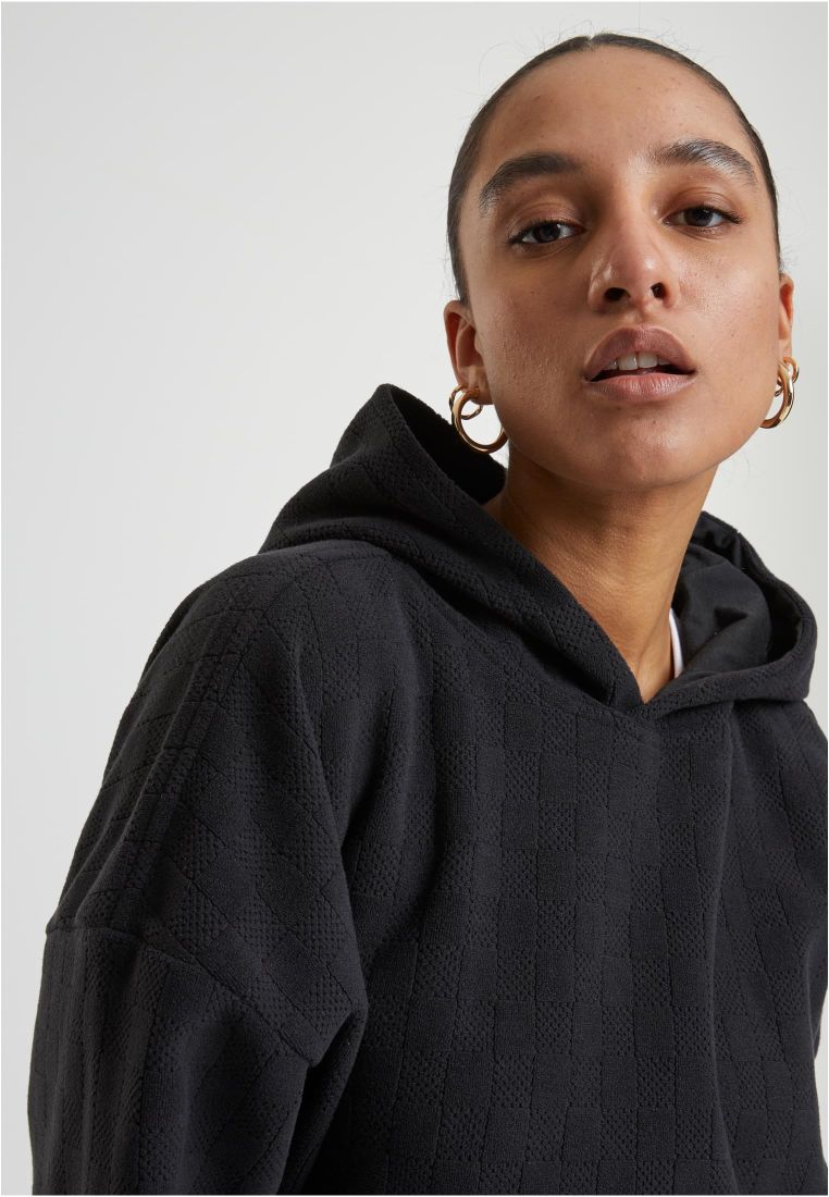 Ladies Jacquard Velvet Oversized Hoodie - - TTUTB7120 - 39