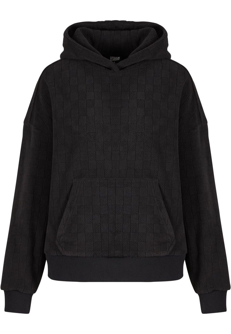 Ladies Jacquard Velvet Oversized Hoodie - - TTUTB7120 - 6