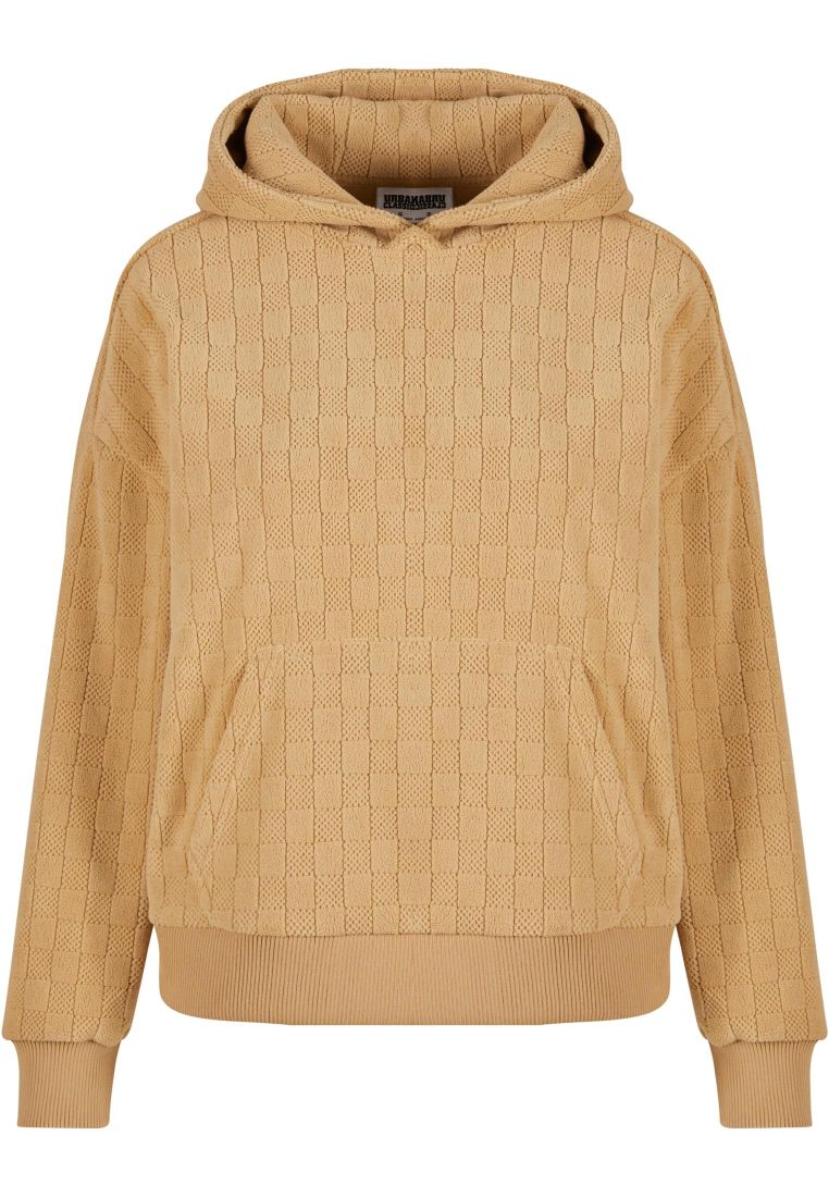 Ladies Jacquard Velvet Oversized Hoodie - - TTUTB7120 - 302