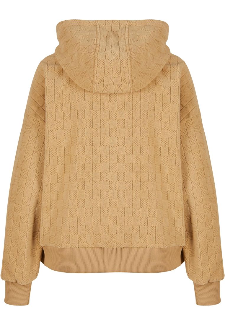 Ladies Jacquard Velvet Oversized Hoodie - - TTUTB7120 - 312