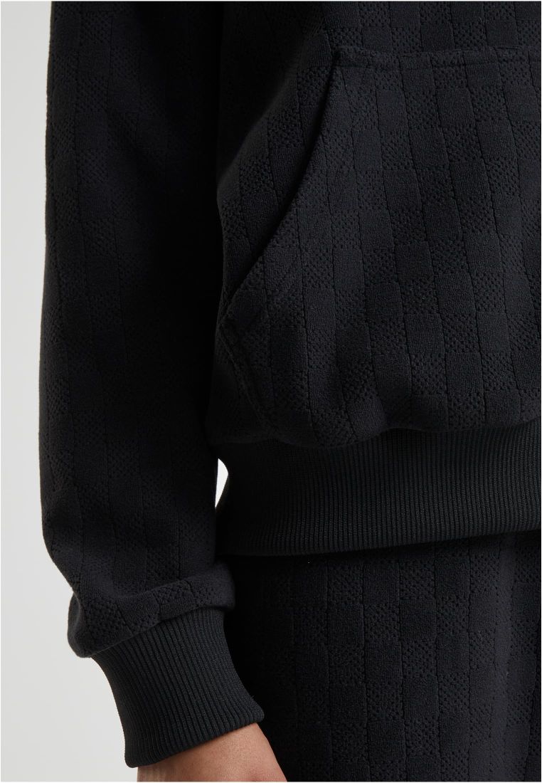 Ladies Jacquard Velvet Oversized Zip Hoody - - TTUTB7121 - 37