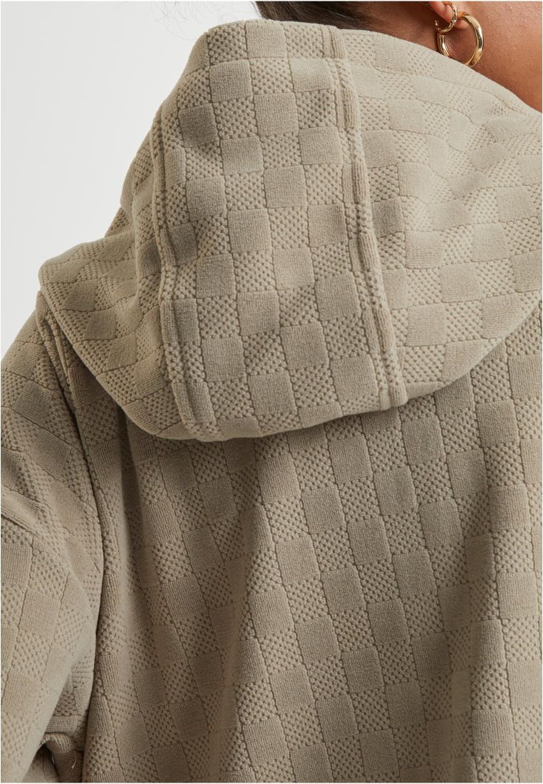 Ladies Jacquard Velvet Oversized Zip Hoody - - TTUTB7121 - 310