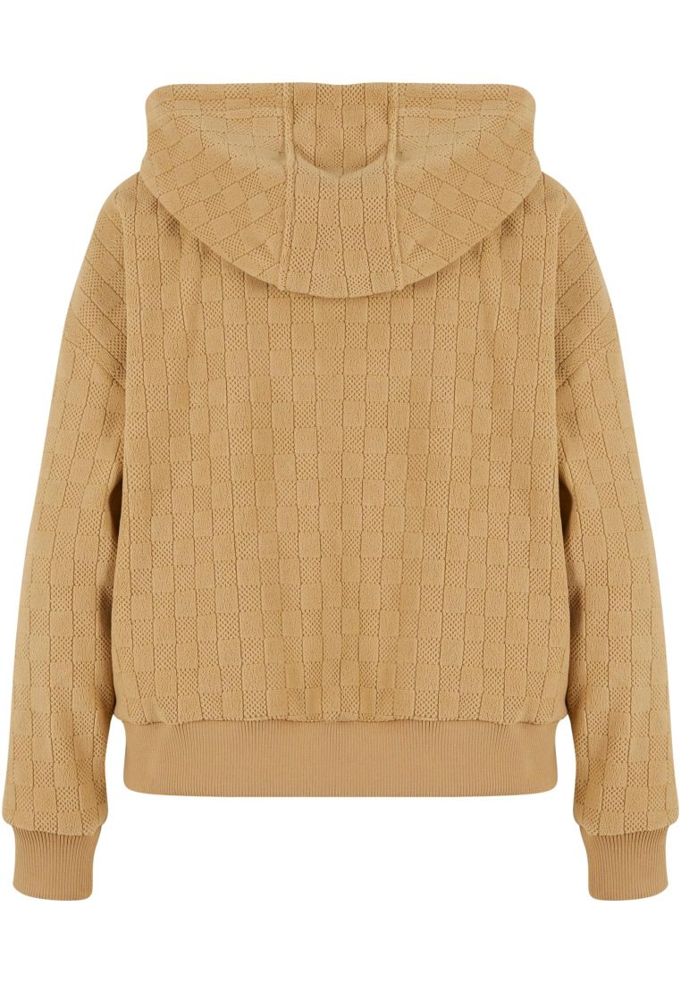 Ladies Jacquard Velvet Oversized Zip Hoody - - TTUTB7121 - 7