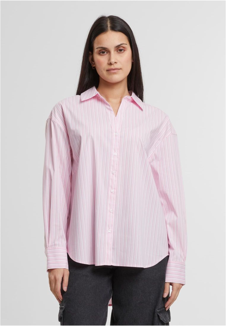 Ladies Oversized Striped Blouse -  - TTUTB7176 - 301