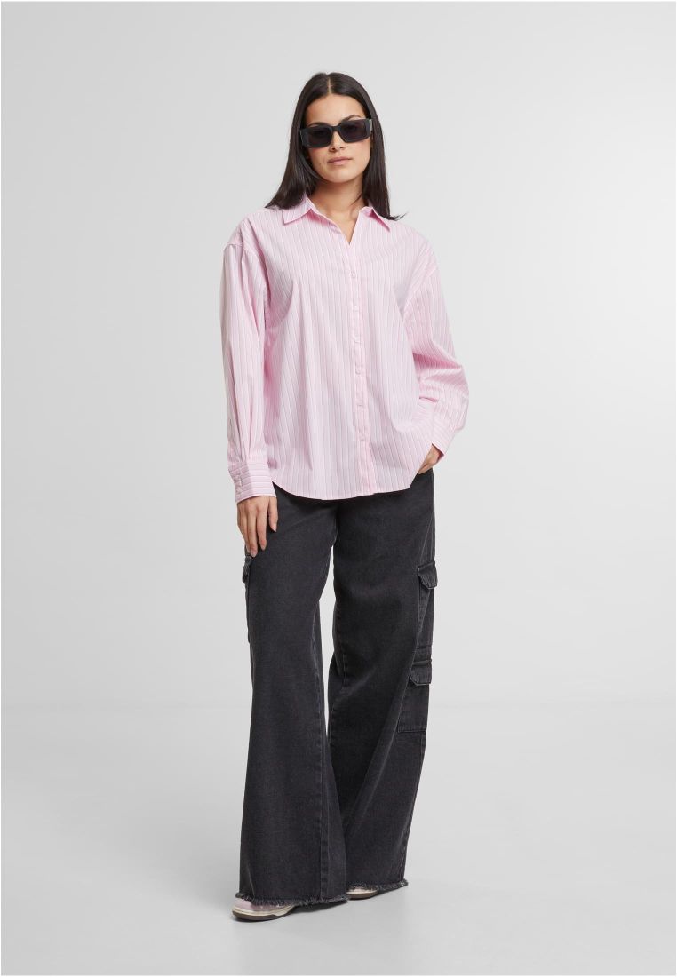 Ladies Oversized Striped Blouse - - TTUTB7176 - 306