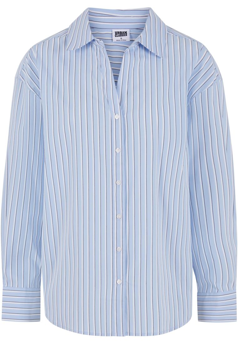 Ladies Oversized Striped Blouse - - TTUTB7176 - 848
