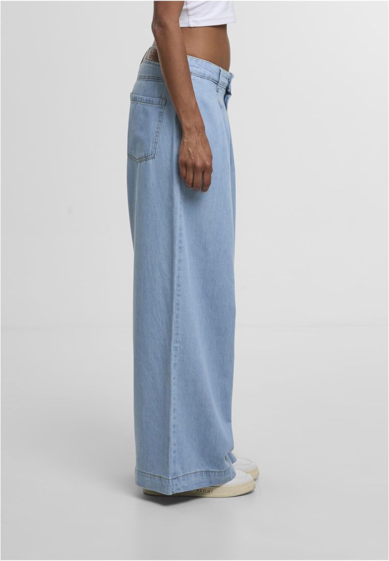Ladies Wide Leg Light Denim Pants - Naisten Farkut - TTUTB7192 - 247