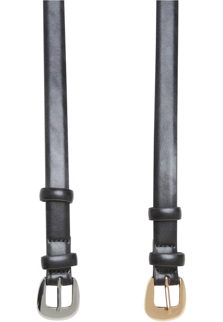 Chunky Buckle Slim Belt 2-Pack - - TTUTB7208A - 35