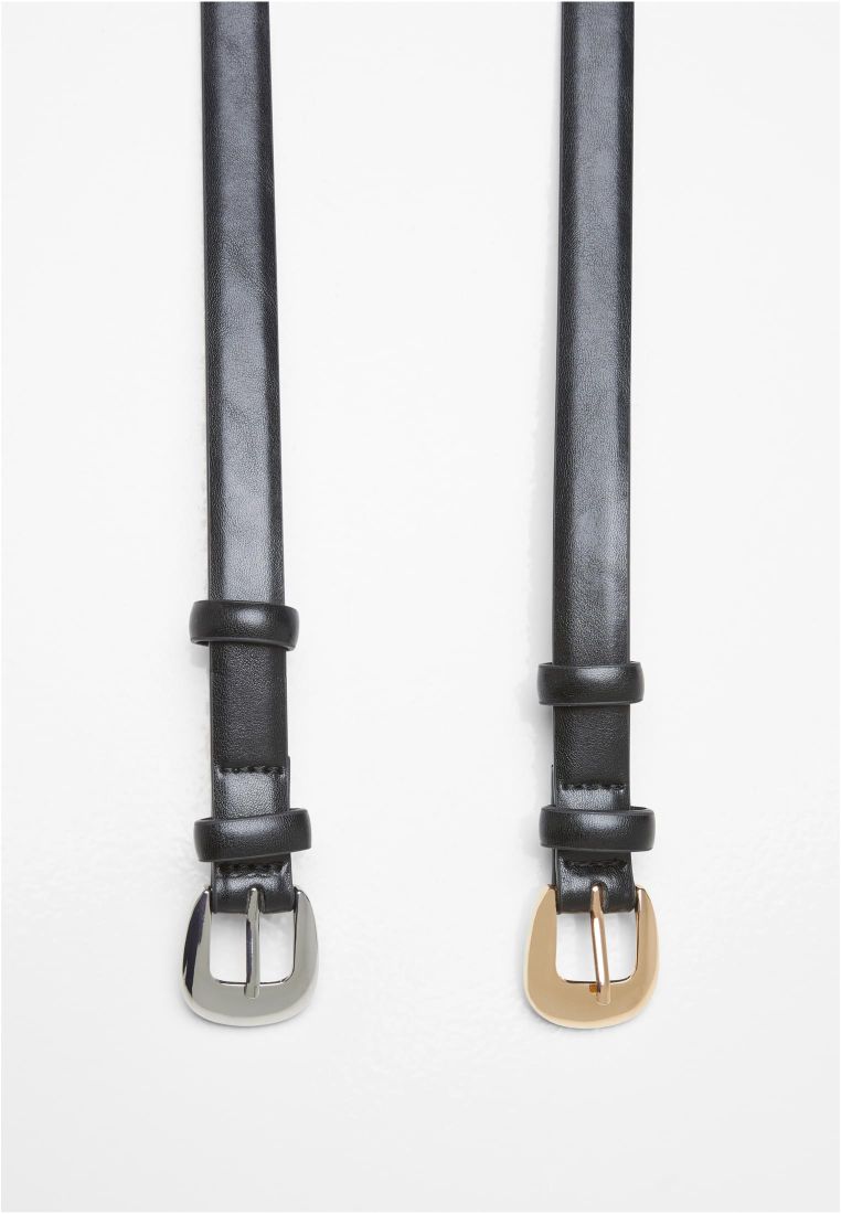 Chunky Buckle Slim Belt 2-Pack - - TTUTB7208A - 4